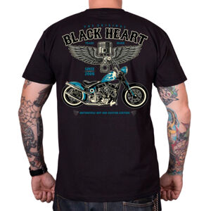 Motoros póló BLACK HEART Blue Chopper