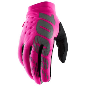Női kerékpáros és motocross kesztyű 100% Brisker Women's rózsaszín/fekete